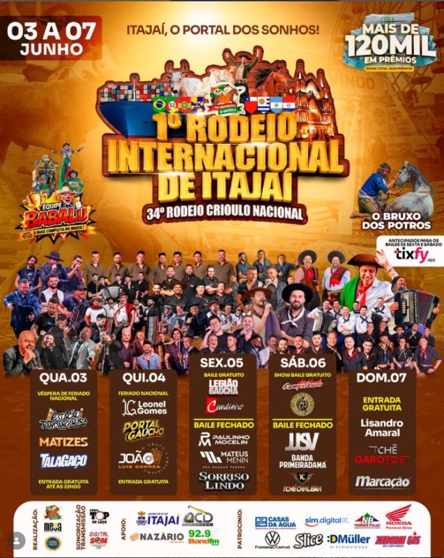 1º RODEIO INTERNACIONAL DE ITAJAÍ E 34º RODEIO CRIOULO NACIONAL