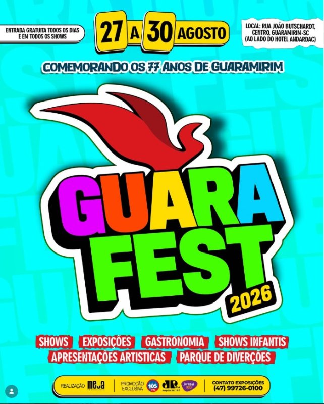 GUARAFEST 2026   - Comemorando os 77 anos de Guaramirim